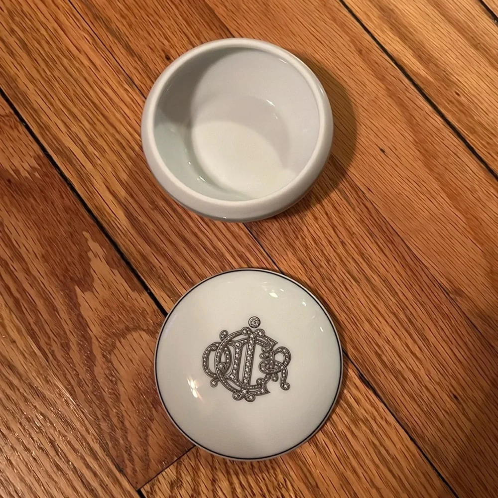 Dior White and Black Monogram Jewelry Trinket Dish